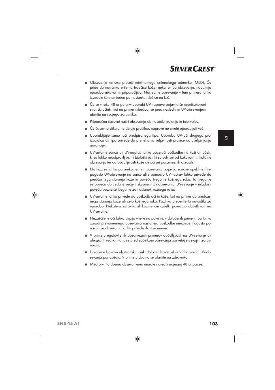 Silvercrest SNS 45 A1 User Manual | Page 103 / 194