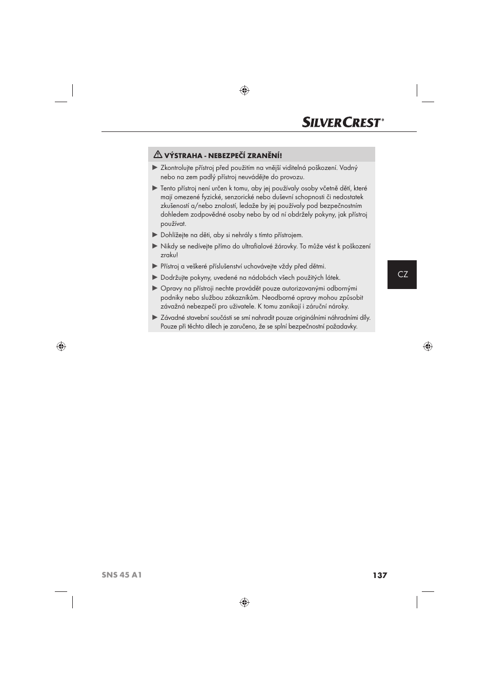 Silvercrest SNS 45 A1 User Manual | Page 137 / 194
