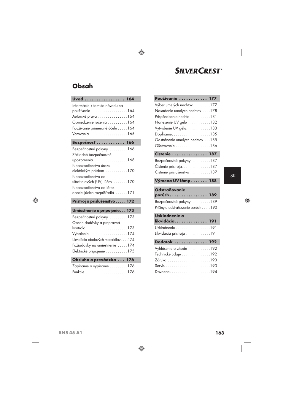 Silvercrest SNS 45 A1 User Manual | Page 163 / 194
