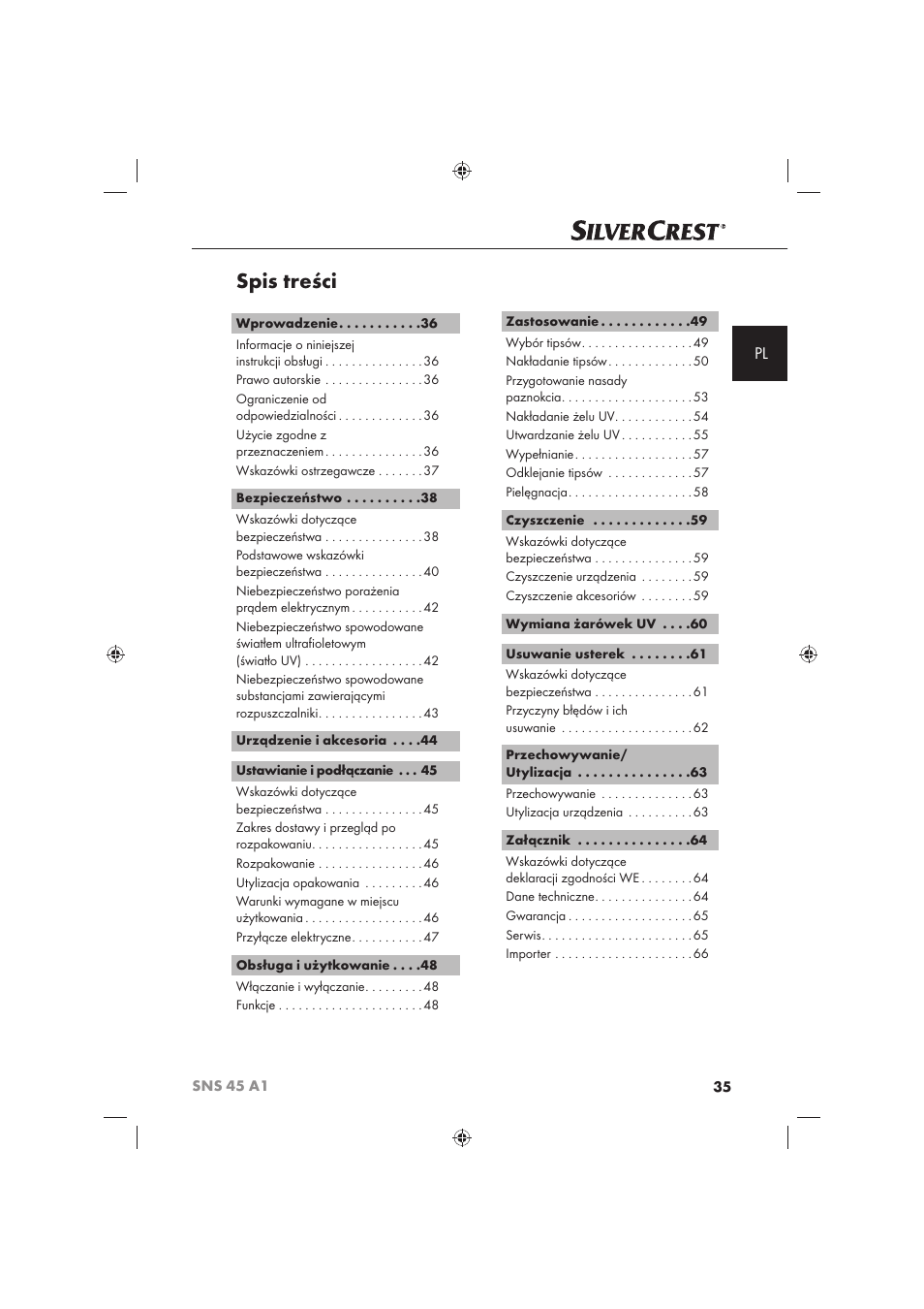 Silvercrest SNS 45 A1 User Manual | Page 35 / 194