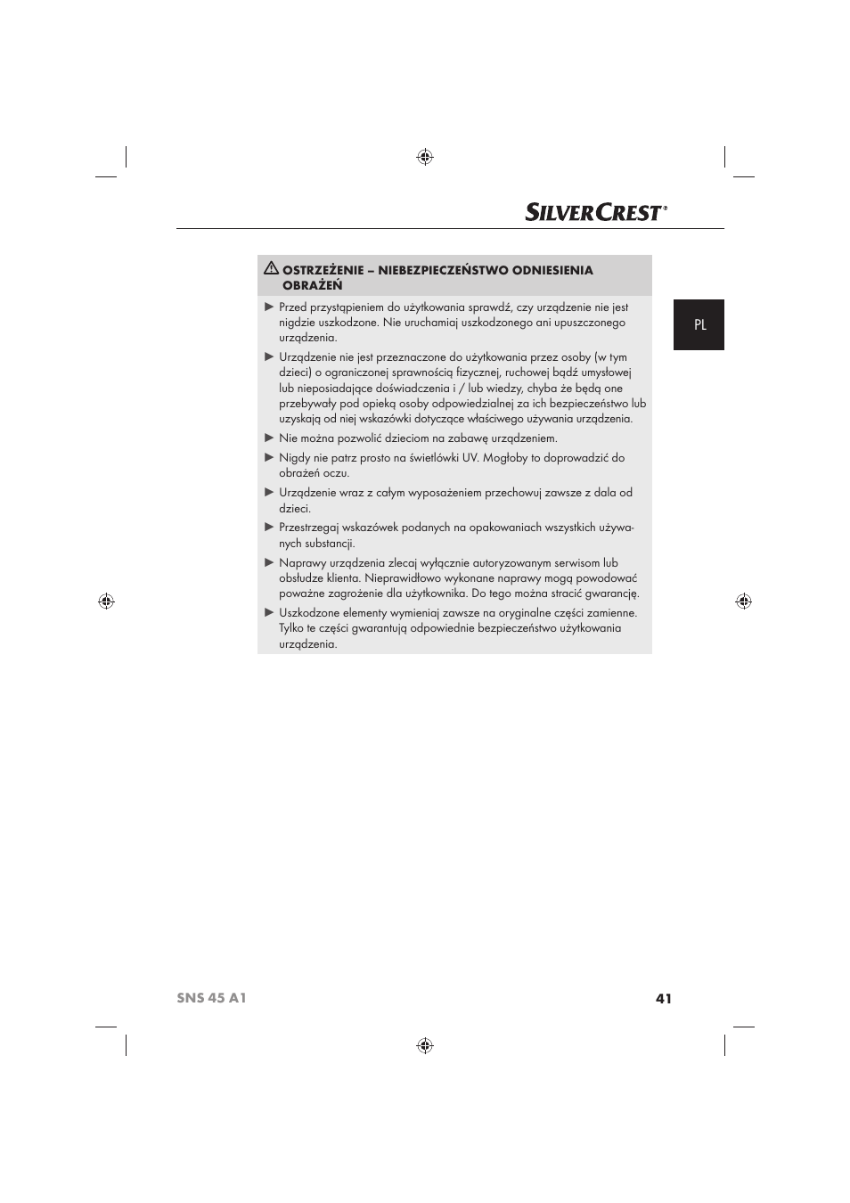 Silvercrest SNS 45 A1 User Manual | Page 41 / 194
