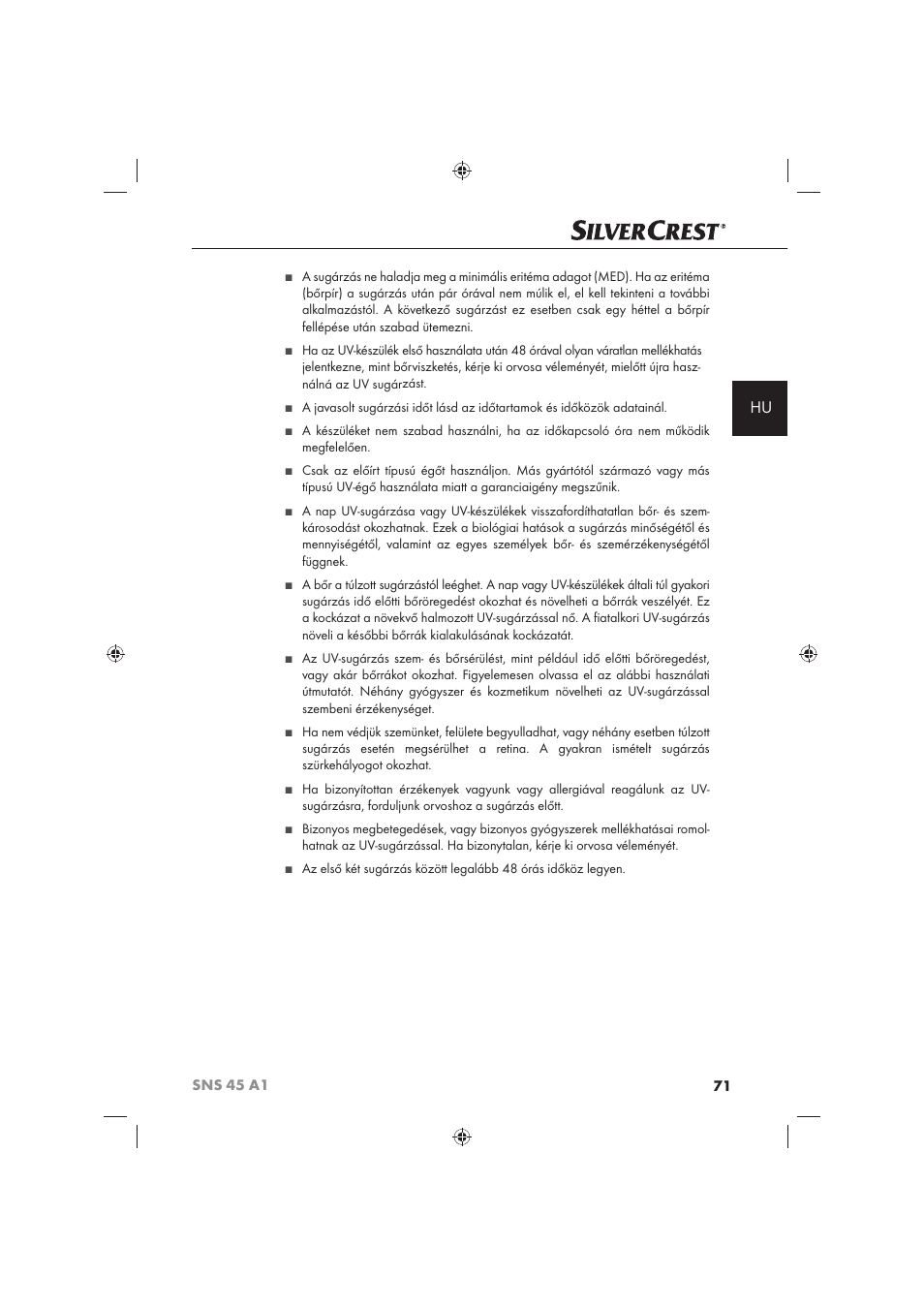 Silvercrest SNS 45 A1 User Manual | Page 71 / 194