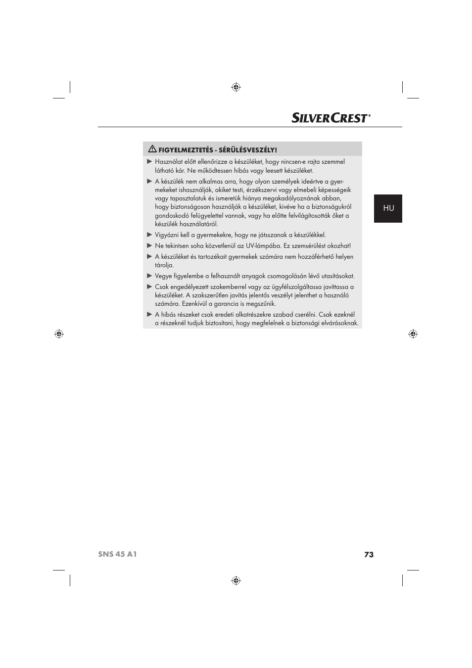 Silvercrest SNS 45 A1 User Manual | Page 73 / 194