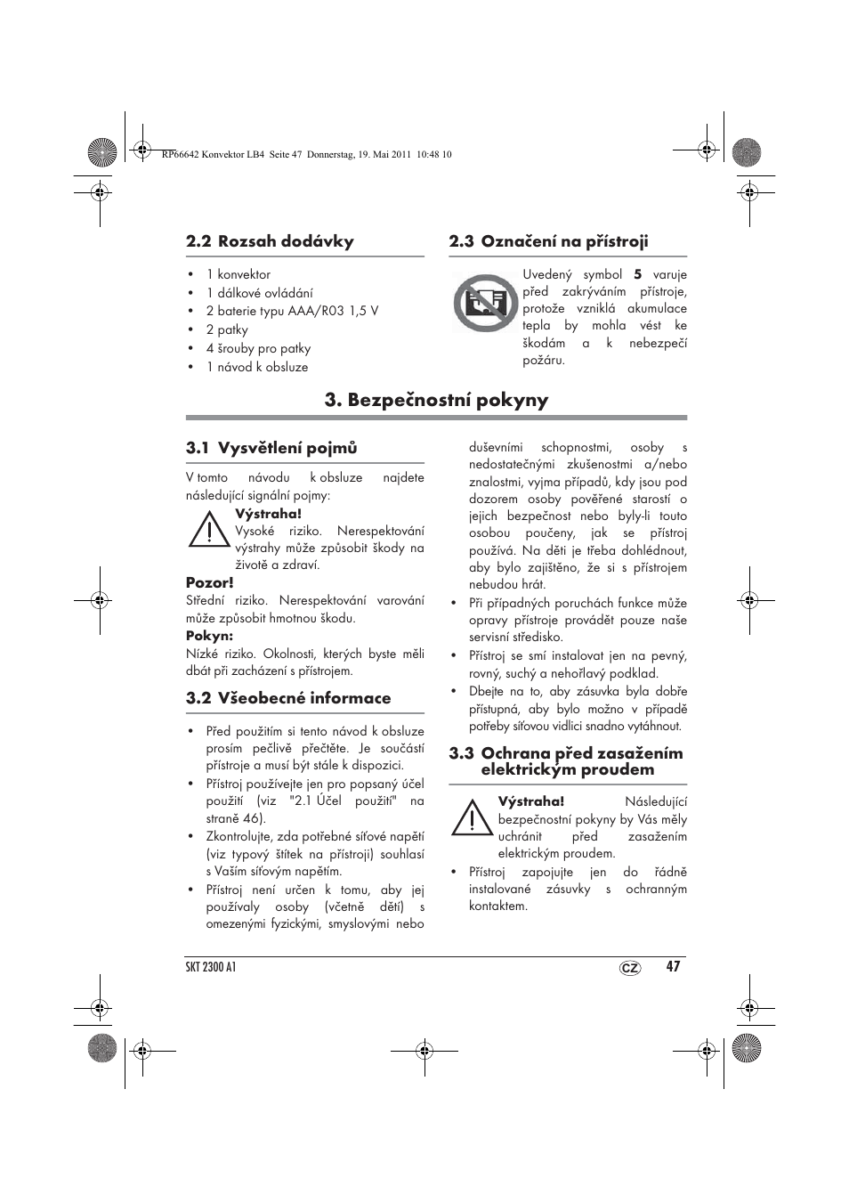 Bezpečnostní pokyny | Silvercrest SKT 2300 A1 User Manual | Page 49 / 82