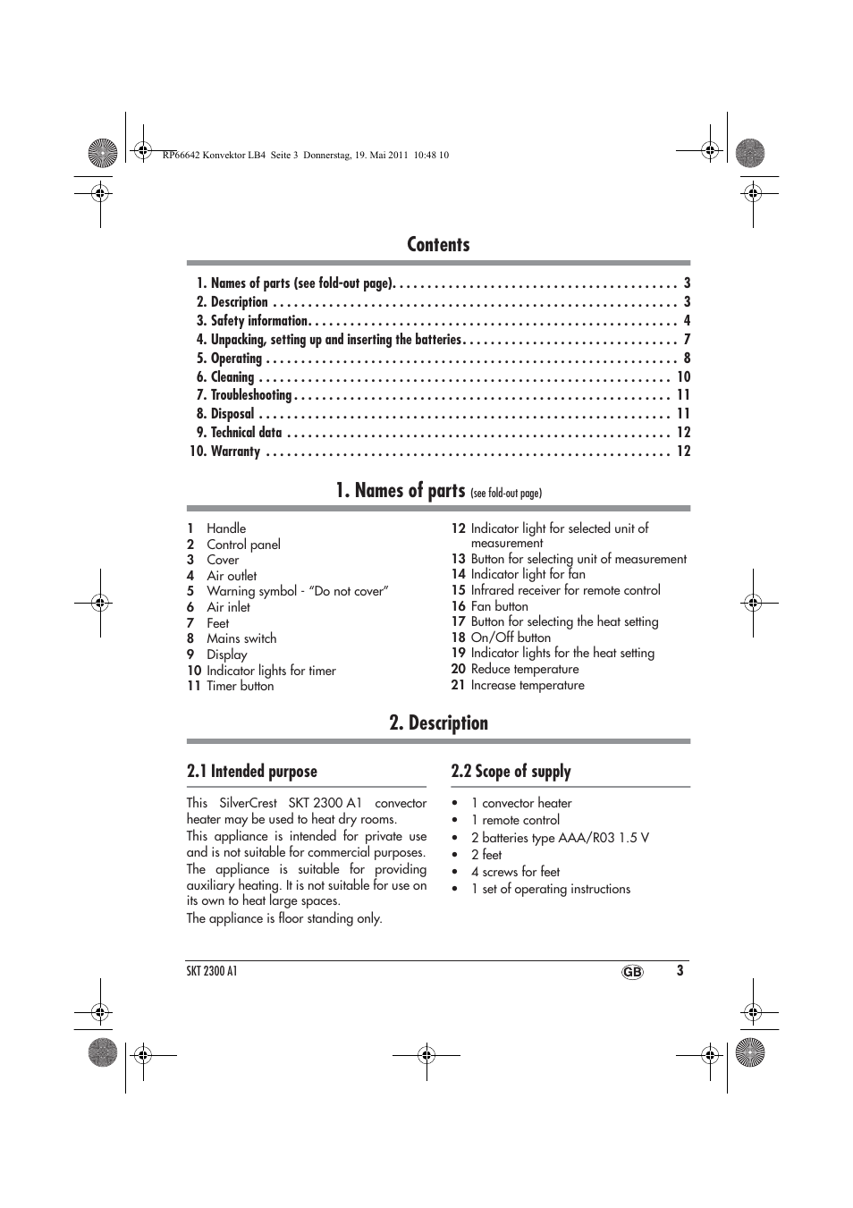 Silvercrest SKT 2300 A1 User Manual | Page 5 / 82
