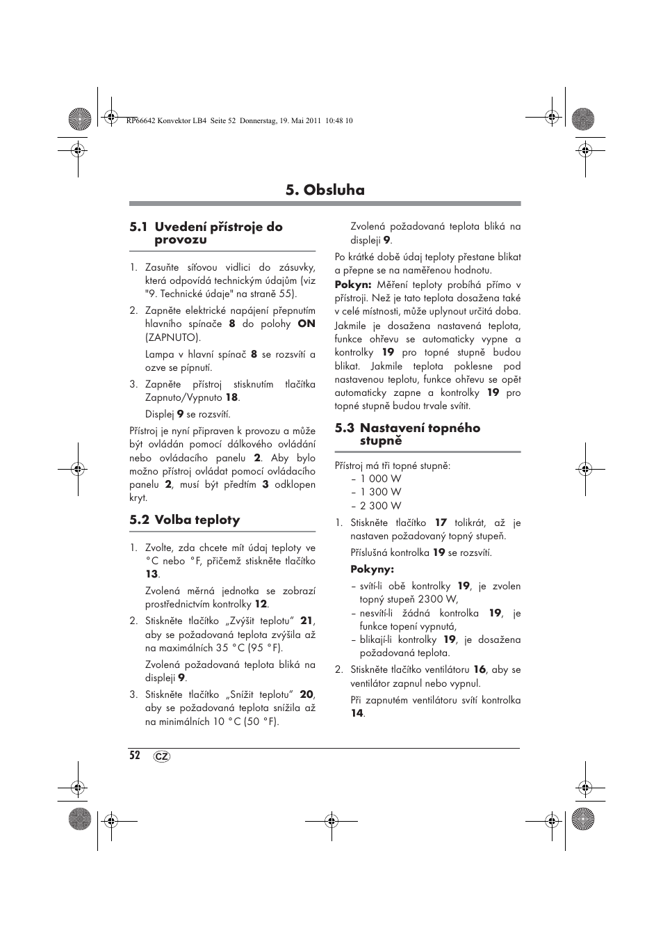 Obsluha | Silvercrest SKT 2300 A1 User Manual | Page 54 / 82