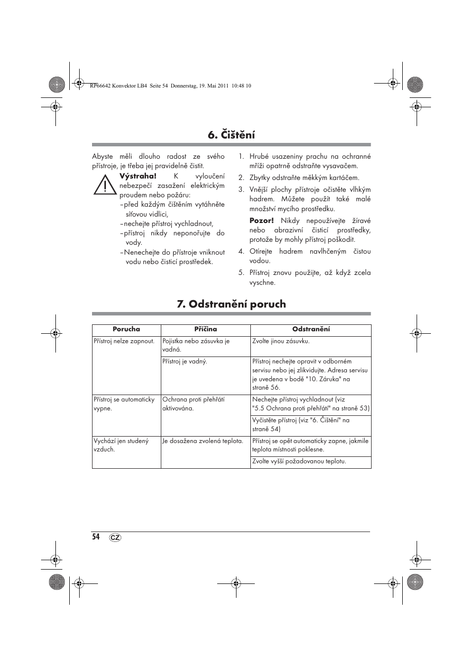Čištění, Odstranění poruch | Silvercrest SKT 2300 A1 User Manual | Page 56 / 82