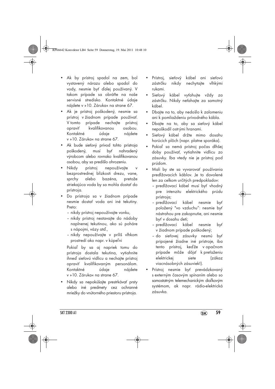 Silvercrest SKT 2300 A1 User Manual | Page 61 / 82