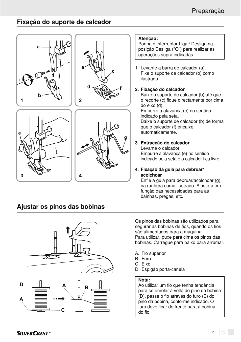 Preparação | Silvercrest SNMD 33 A1 User Manual | Page 33 / 94