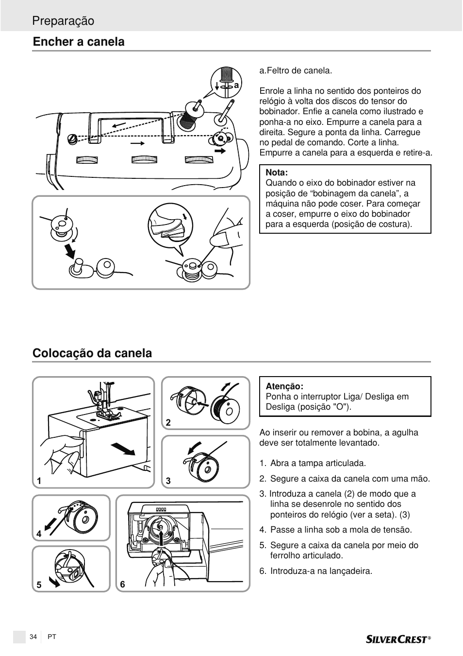 Encher a canela colocação da canela preparação | Silvercrest SNMD 33 A1 User Manual | Page 34 / 94