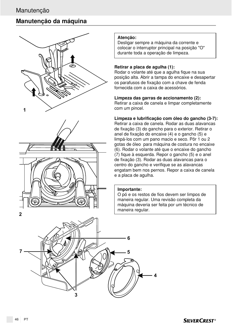 Manutenção manutenção da máquina | Silvercrest SNMD 33 A1 User Manual | Page 46 / 94