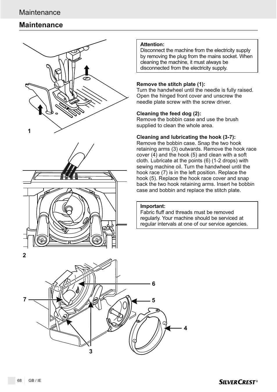 Maintenance | Silvercrest SNMD 33 A1 User Manual | Page 68 / 94