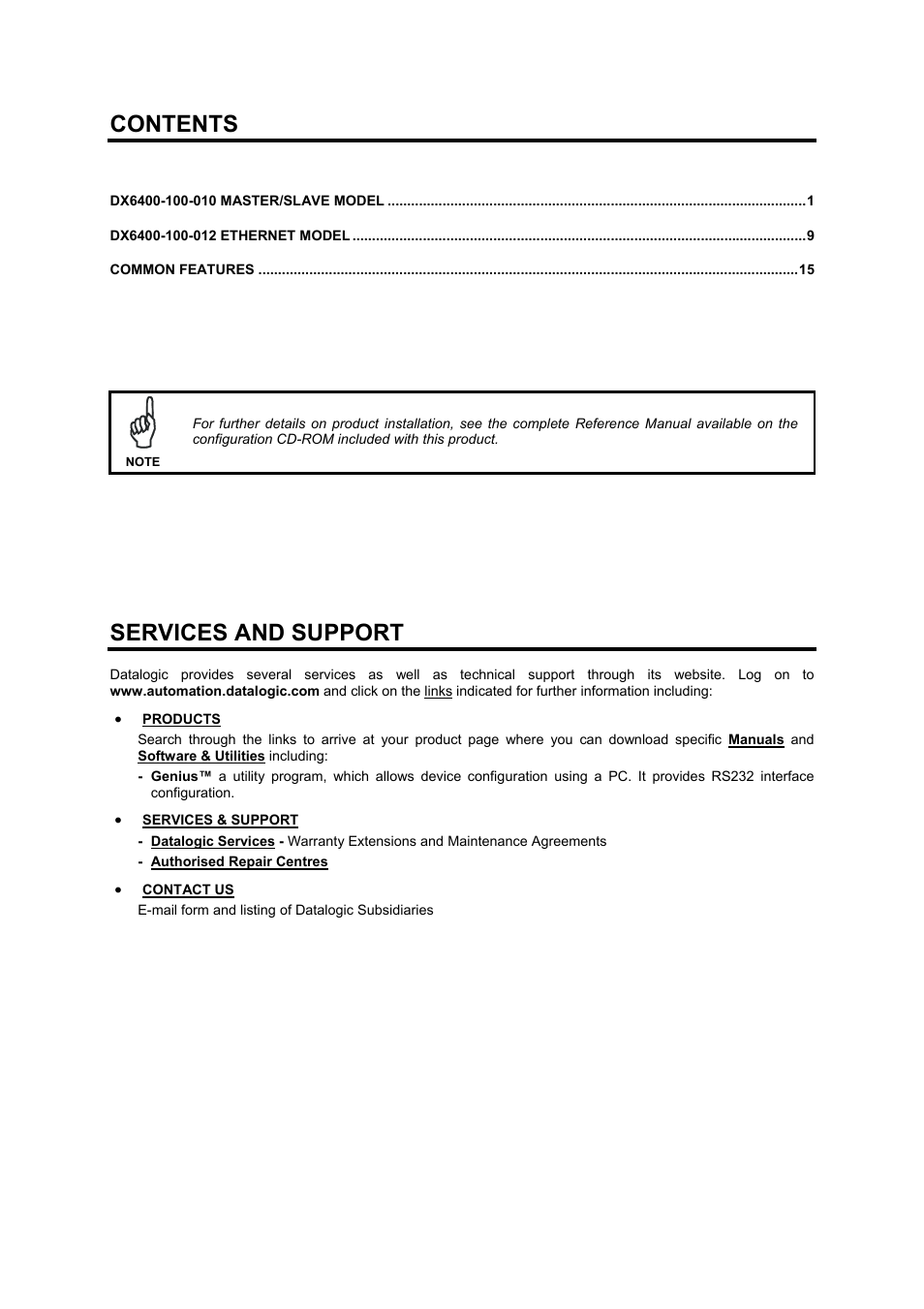 Datalogic Scanning DX6400 User Manual | Page 2 / 24