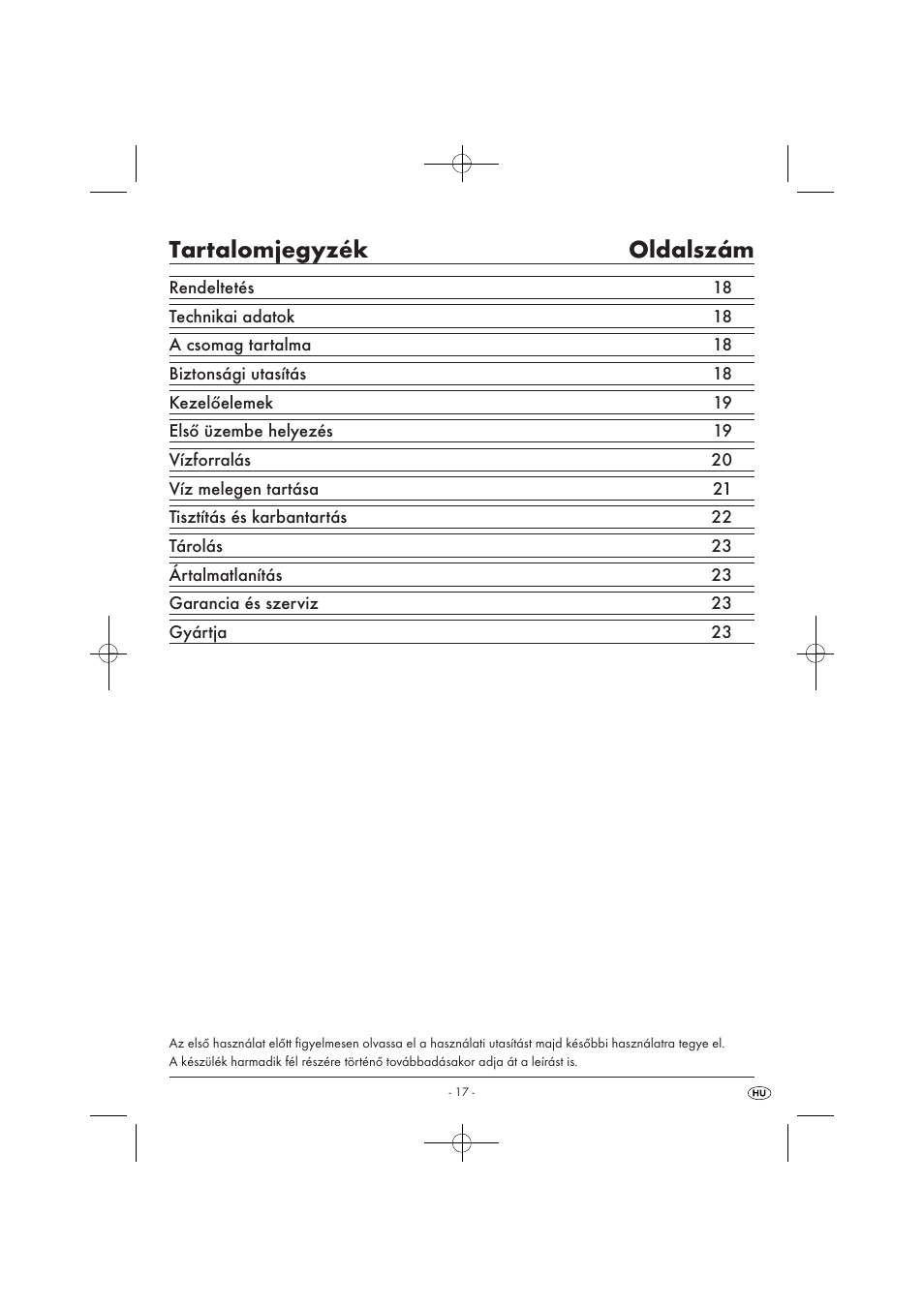 Tartalomjegyzék oldalszám | Silvercrest SWKD 3000 A1 User Manual | Page 19 / 58