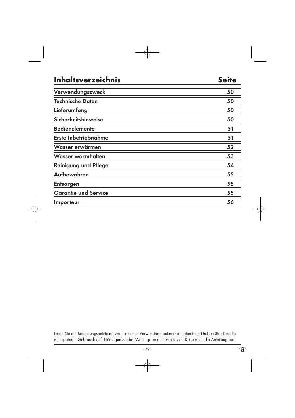 Inhaltsverzeichnis seite | Silvercrest SWKD 3000 A1 User Manual | Page 51 / 58