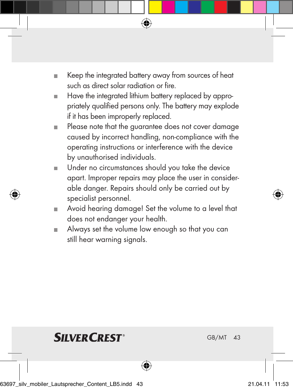 Silvercrest Z30813 User Manual | Page 41 / 58