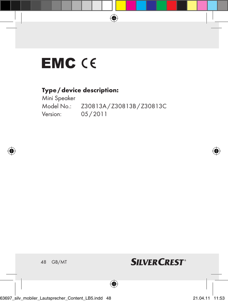 Silvercrest Z30813 User Manual | Page 46 / 58