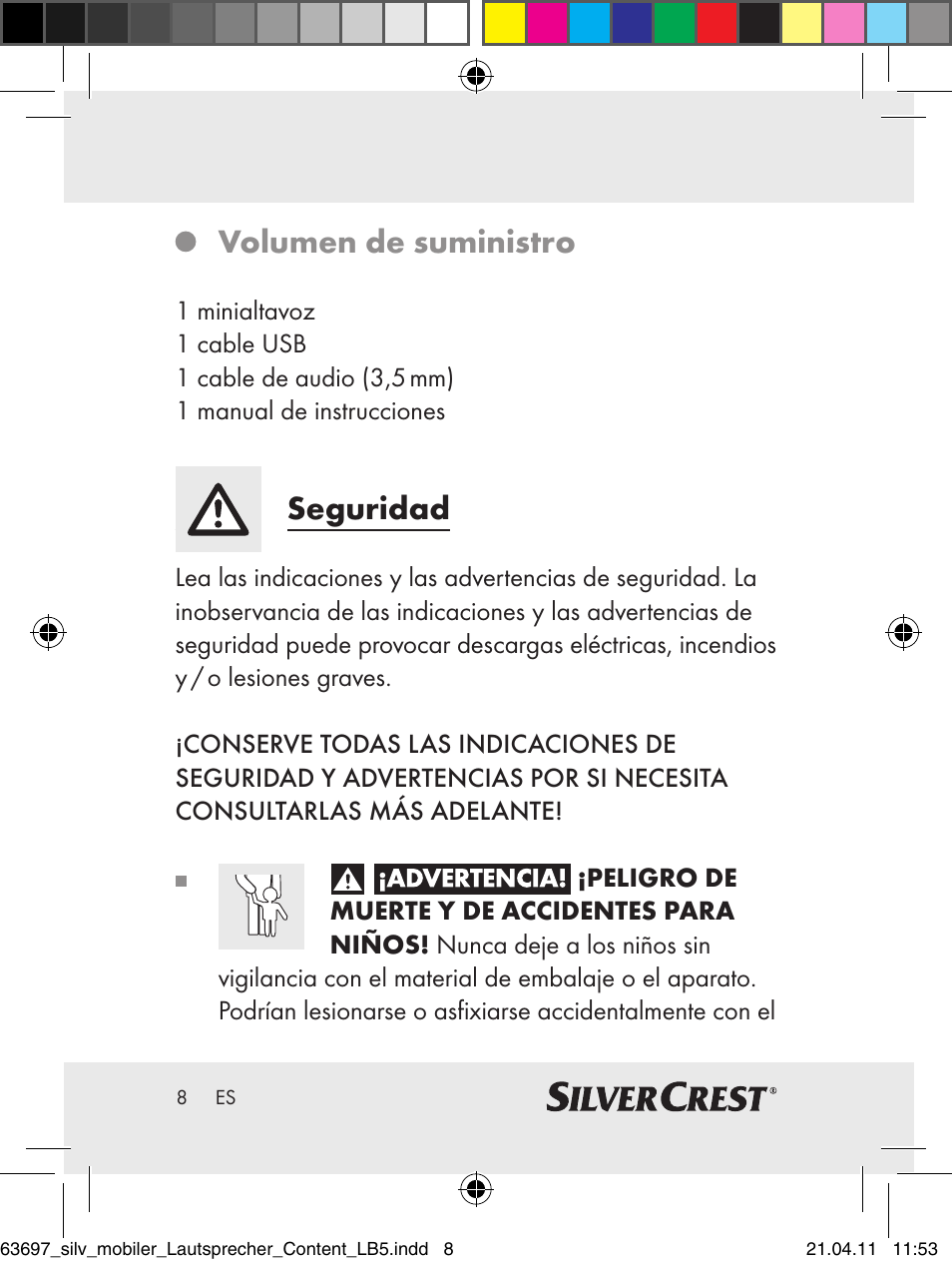 Volumen de suministro, Seguridad | Silvercrest Z30813 User Manual | Page 6 / 58