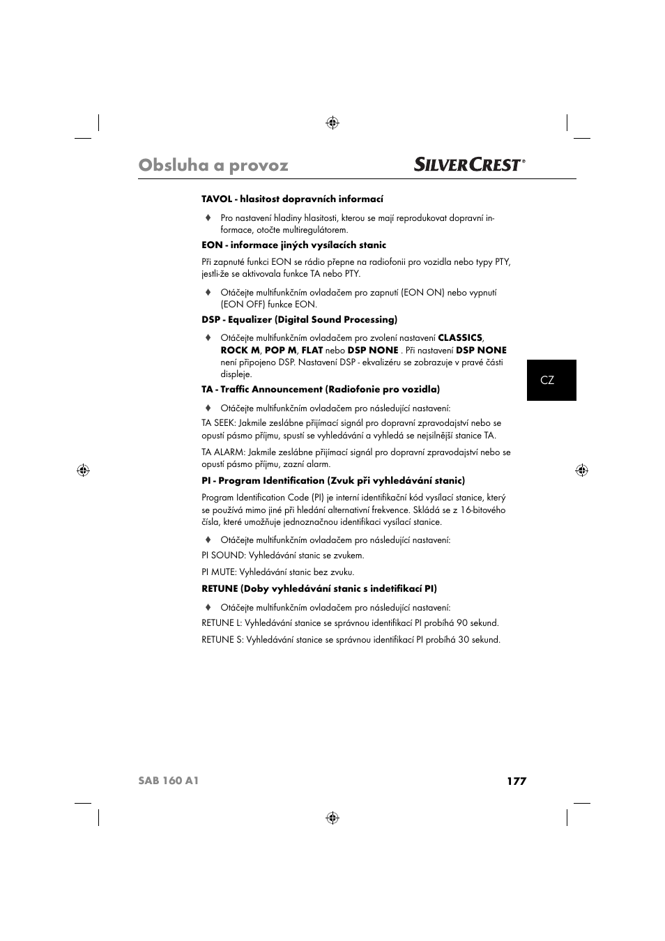 Obsluha a provoz | Silvercrest SAB 160 A1 User Manual | Page 179 / 242