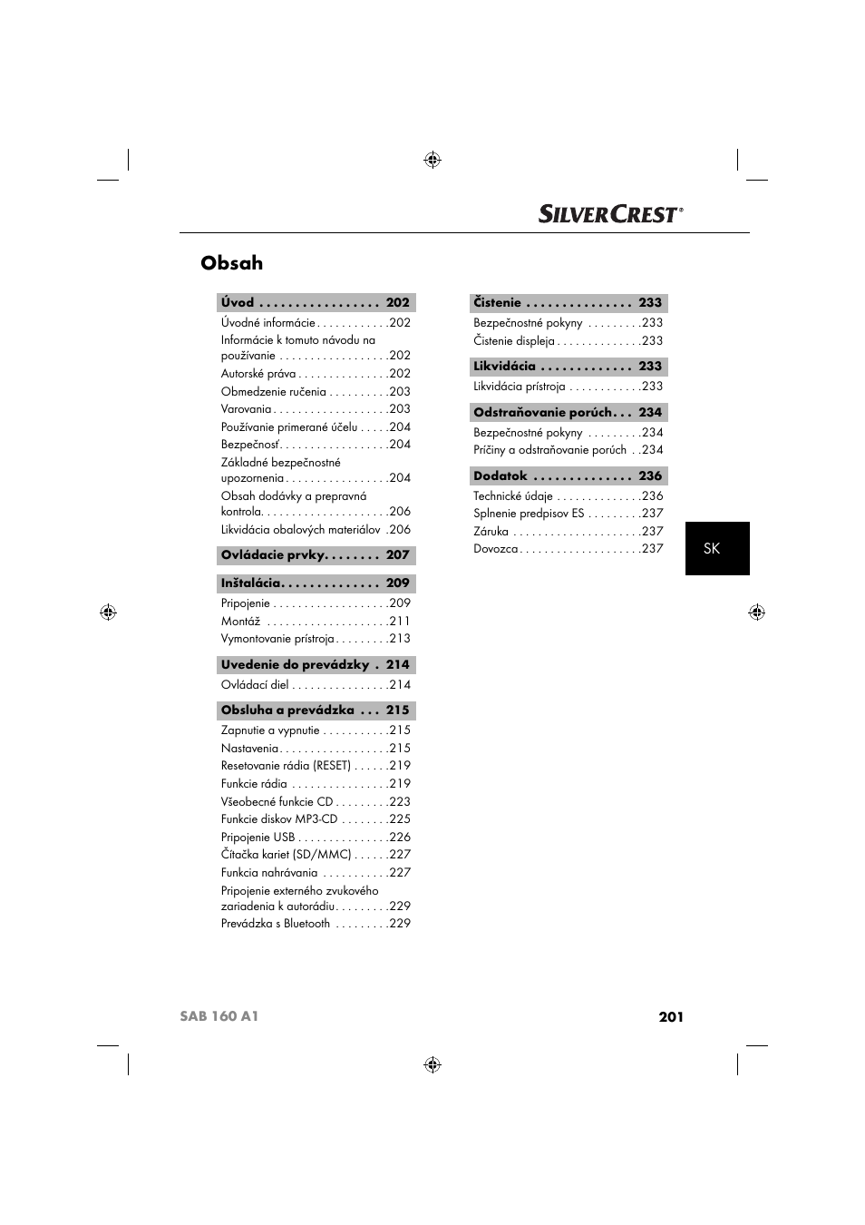 Silvercrest SAB 160 A1 User Manual | Page 203 / 242