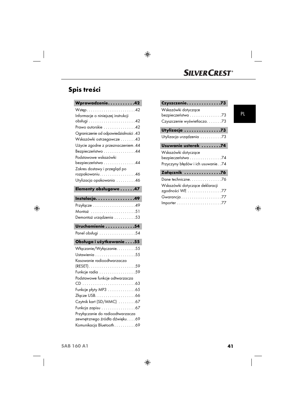 Silvercrest SAB 160 A1 User Manual | Page 43 / 242