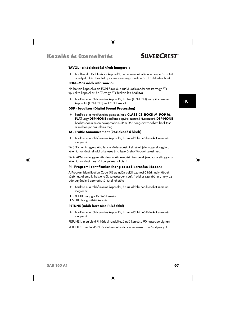 Kezelés és üzemeltetés | Silvercrest SAB 160 A1 User Manual | Page 99 / 242