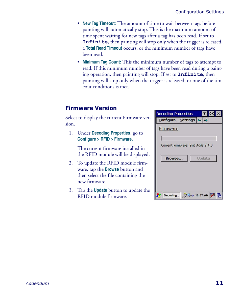 Firmware version | PSC Falcon 5500 User Manual | Page 15 / 36