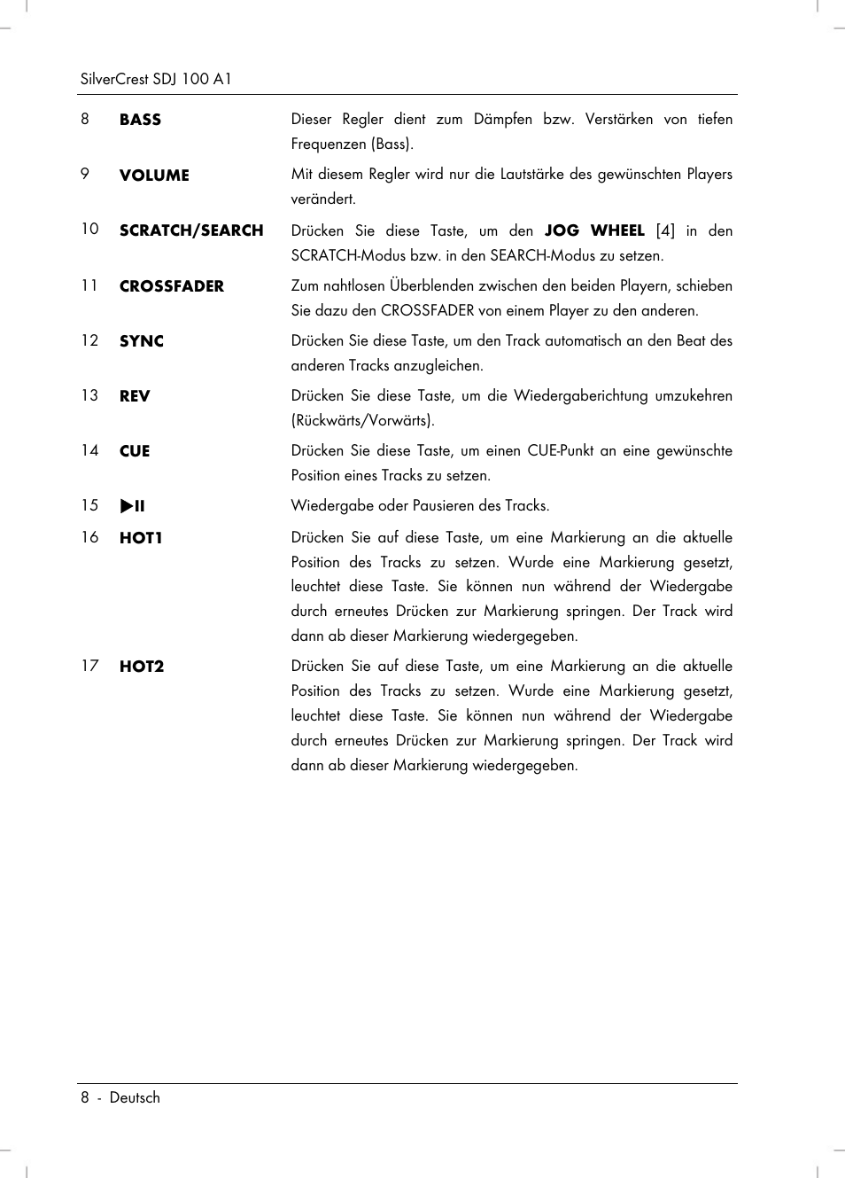 Silvercrest SDJ 100 A1 User Manual | Page 10 / 90