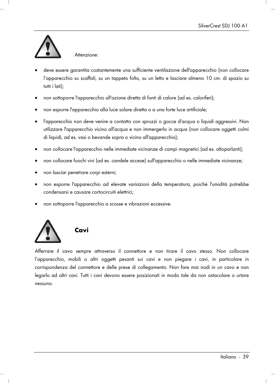 Cavi | Silvercrest SDJ 100 A1 User Manual | Page 41 / 90