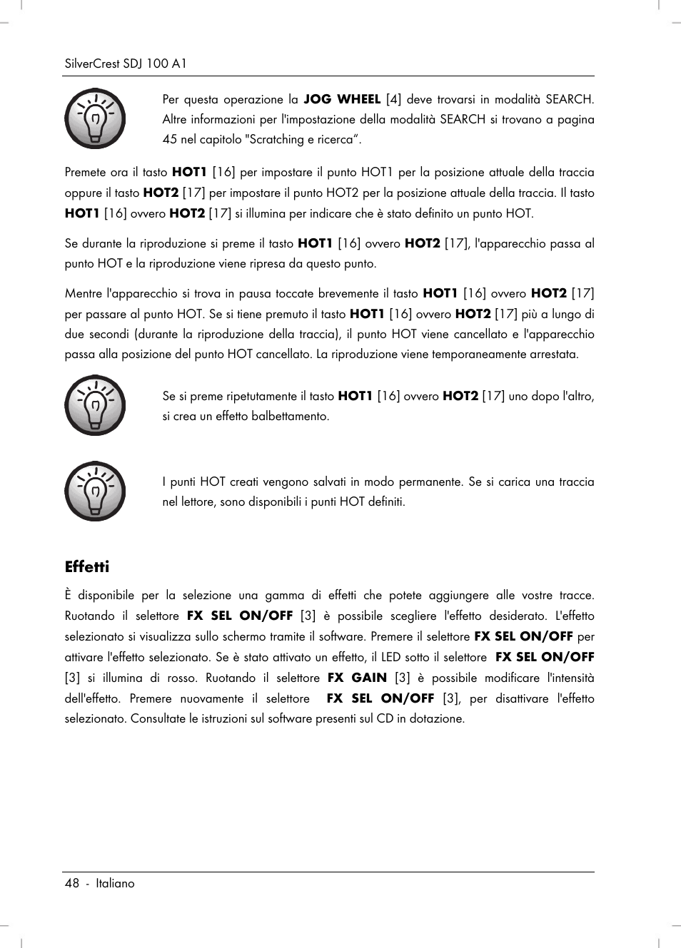 Effetti | Silvercrest SDJ 100 A1 User Manual | Page 50 / 90