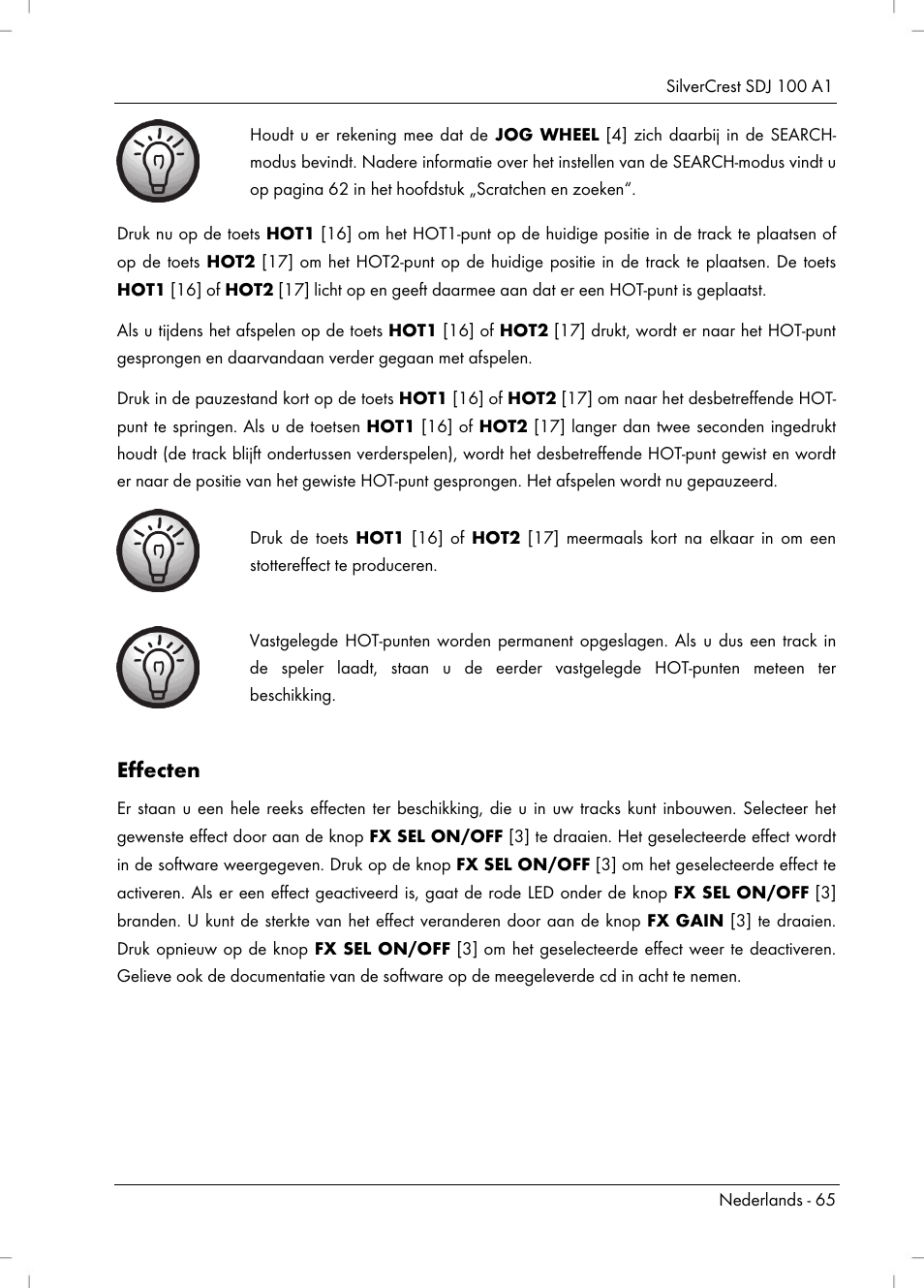 Effecten | Silvercrest SDJ 100 A1 User Manual | Page 67 / 90