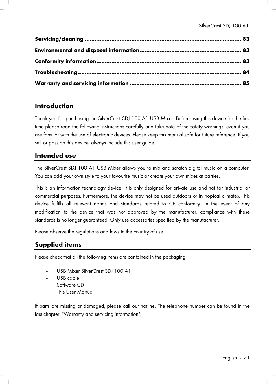 Silvercrest SDJ 100 A1 User Manual | Page 73 / 90