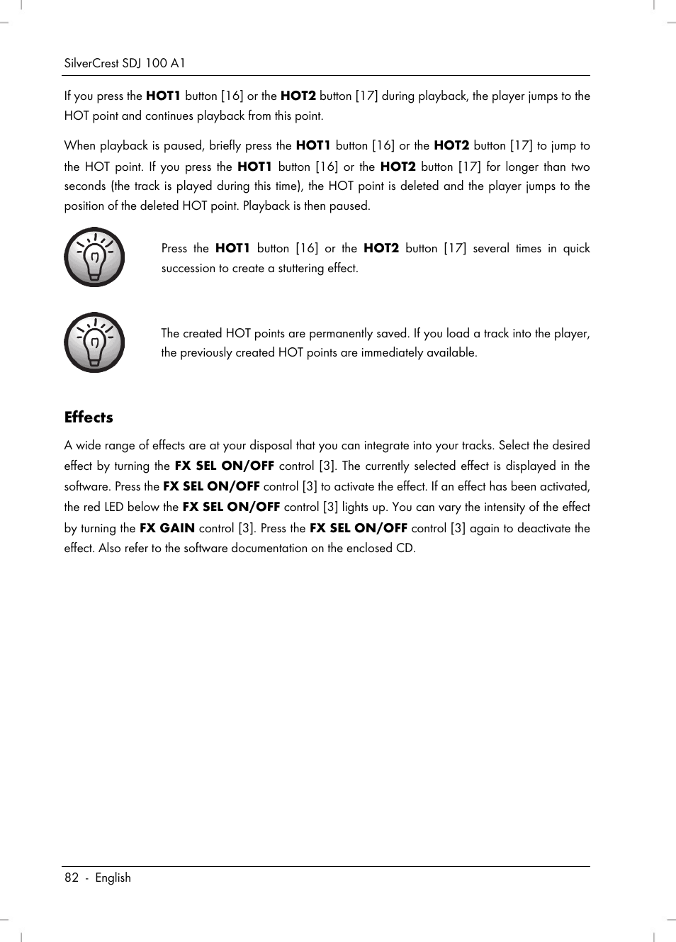 Effects | Silvercrest SDJ 100 A1 User Manual | Page 84 / 90