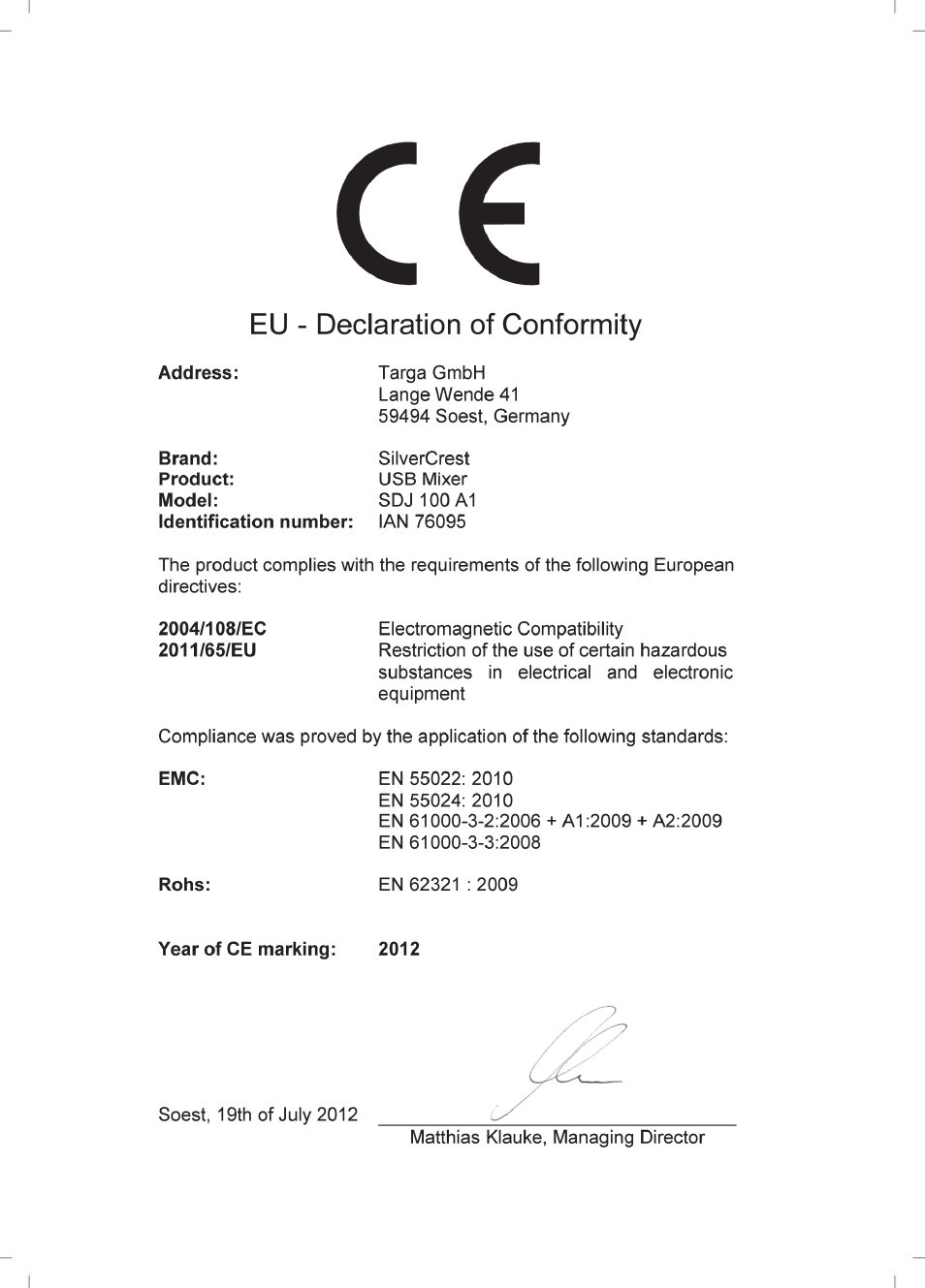Silvercrest SDJ 100 A1 User Manual | Page 90 / 90