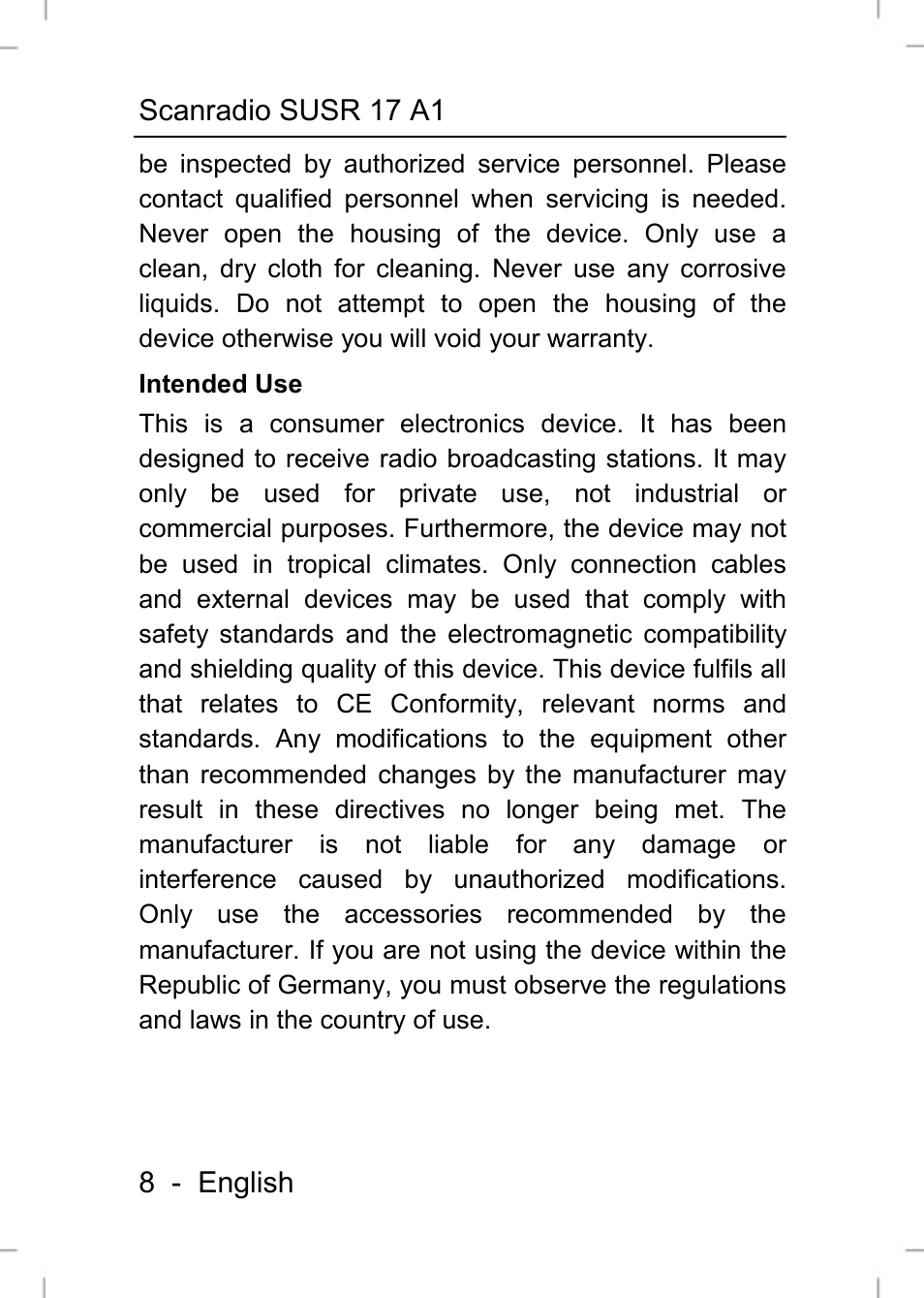 Silvercrest SUSR 17 A1 User Manual | Page 8 / 20