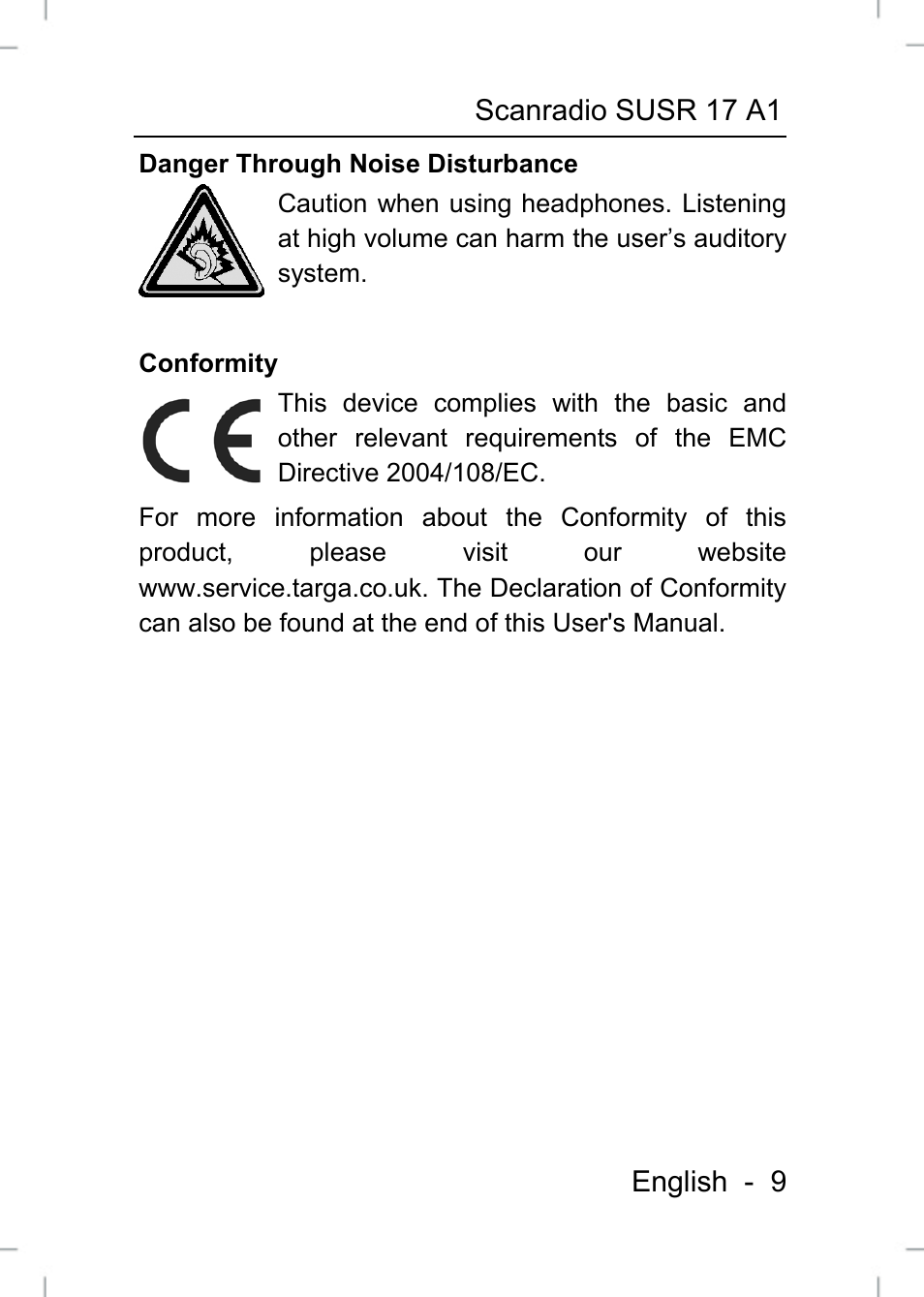 Scanradio susr 17 a1 english - 9 | Silvercrest SUSR 17 A1 User Manual | Page 9 / 20