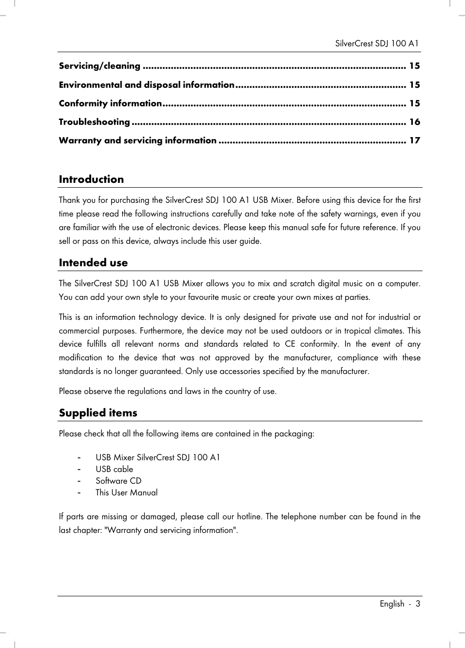 Silvercrest SDJ 100 A1 User Manual | Page 5 / 90