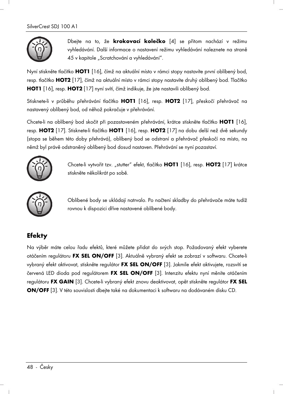 Efekty | Silvercrest SDJ 100 A1 User Manual | Page 50 / 90