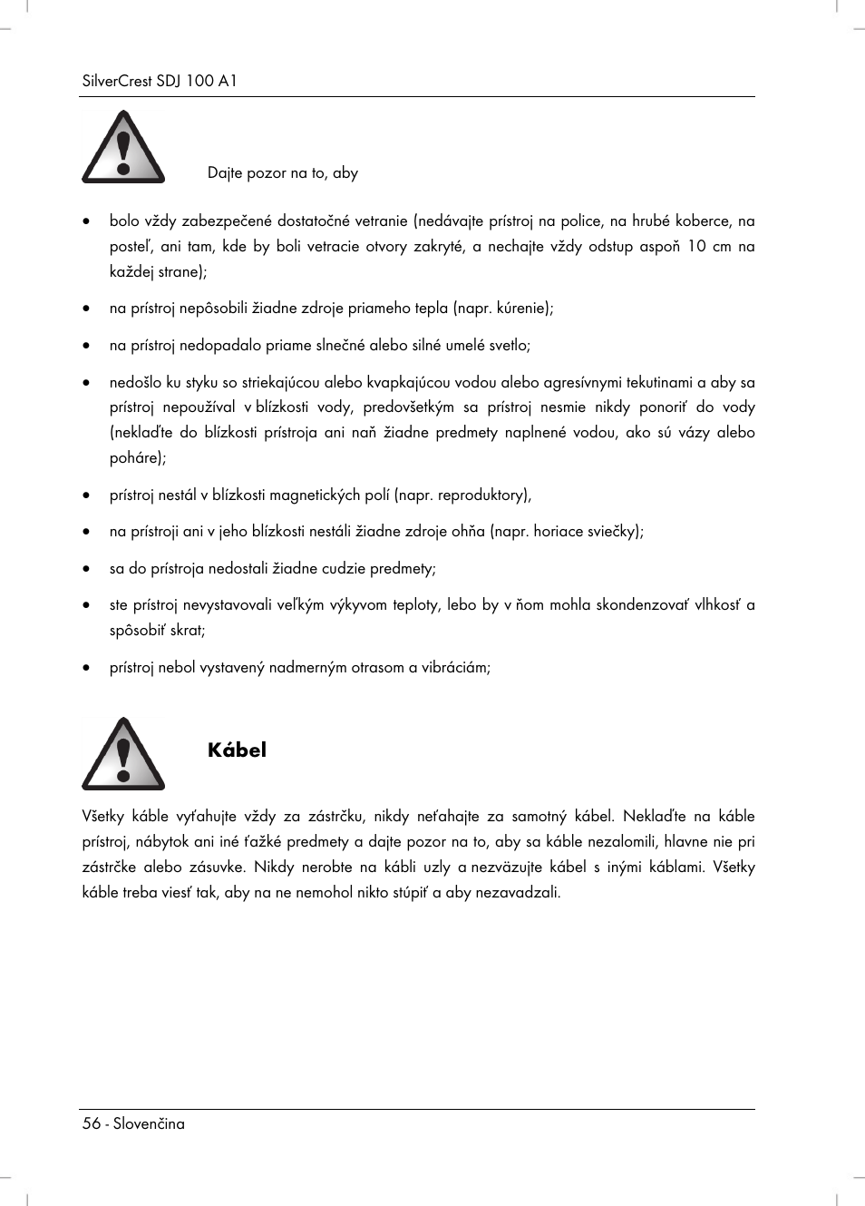 Kábel | Silvercrest SDJ 100 A1 User Manual | Page 58 / 90