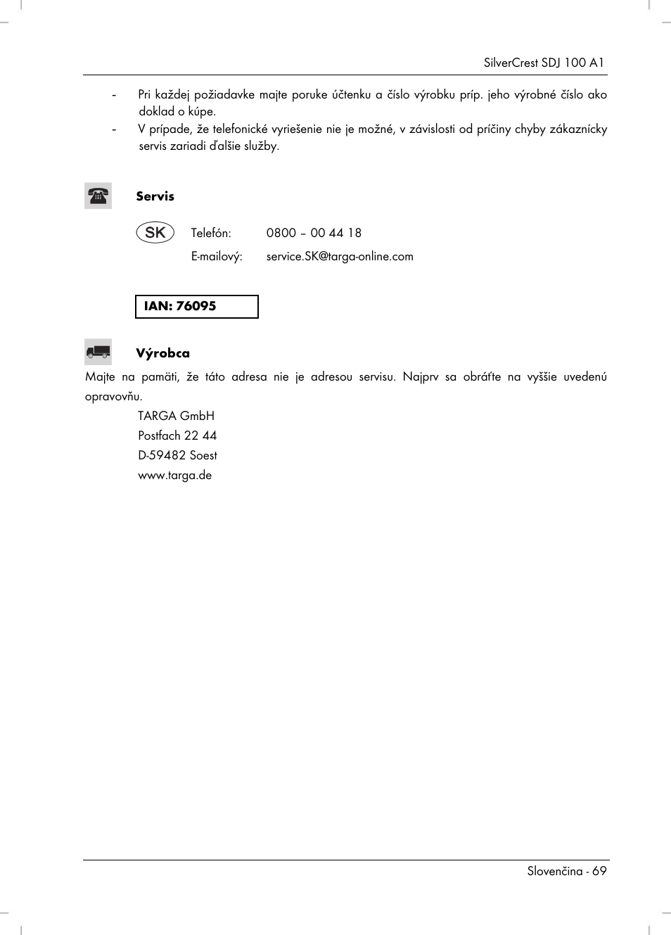 Silvercrest SDJ 100 A1 User Manual | Page 71 / 90