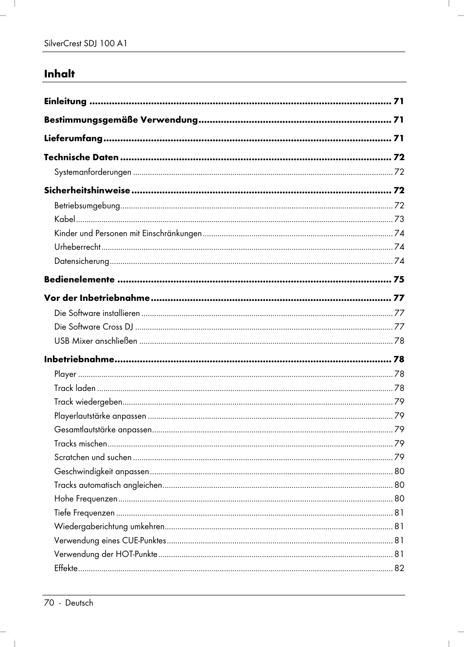 Silvercrest SDJ 100 A1 User Manual | Page 72 / 90