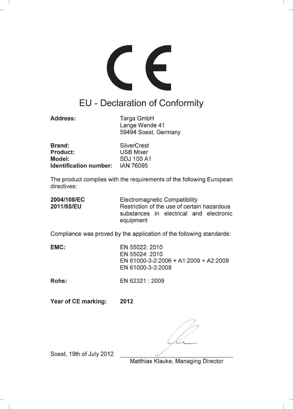 Silvercrest SDJ 100 A1 User Manual | Page 90 / 90
