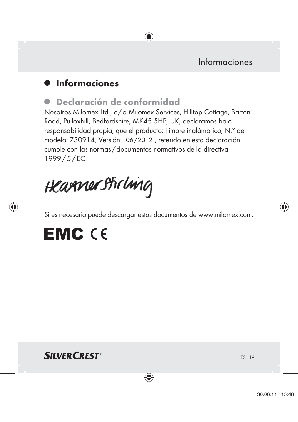 Informaciones | Silvercrest Z30914 User Manual | Page 20 / 74