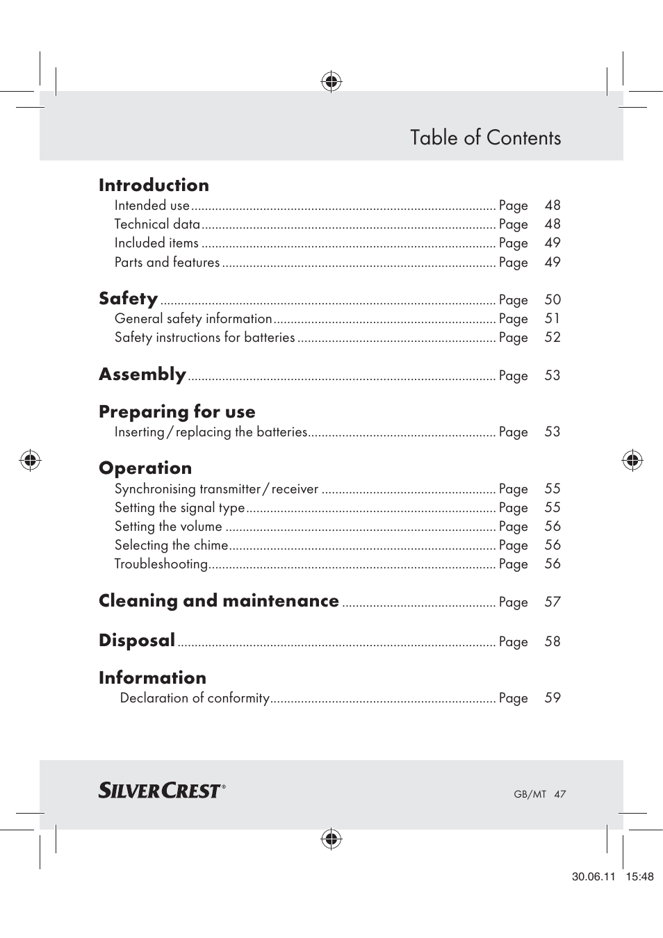 Silvercrest Z30914 User Manual | Page 48 / 74