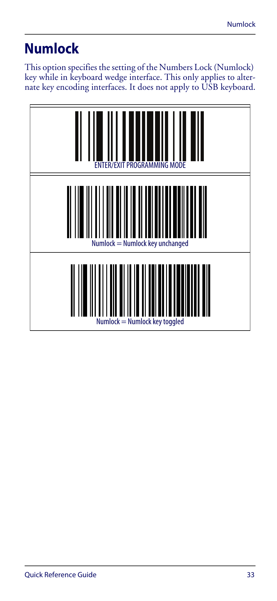 Numlock | Datalogic Scanning GRYPHON GM4100 User Manual | Page 37 / 52