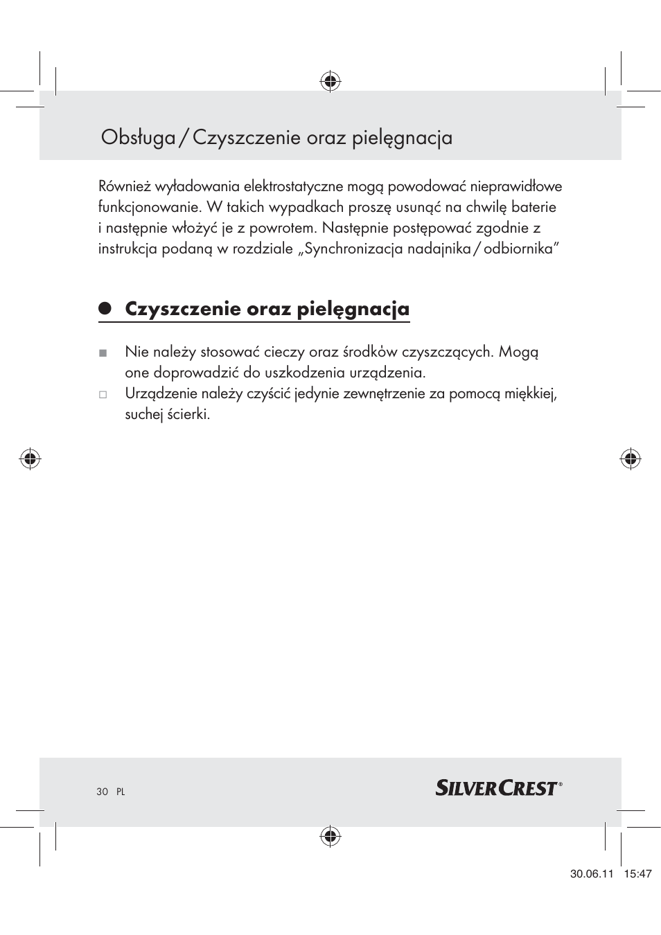 Obsługa / czyszczenie oraz pielęgnacja, Czyszczenie oraz pielęgnacja | Silvercrest Z30914 User Manual | Page 31 / 101
