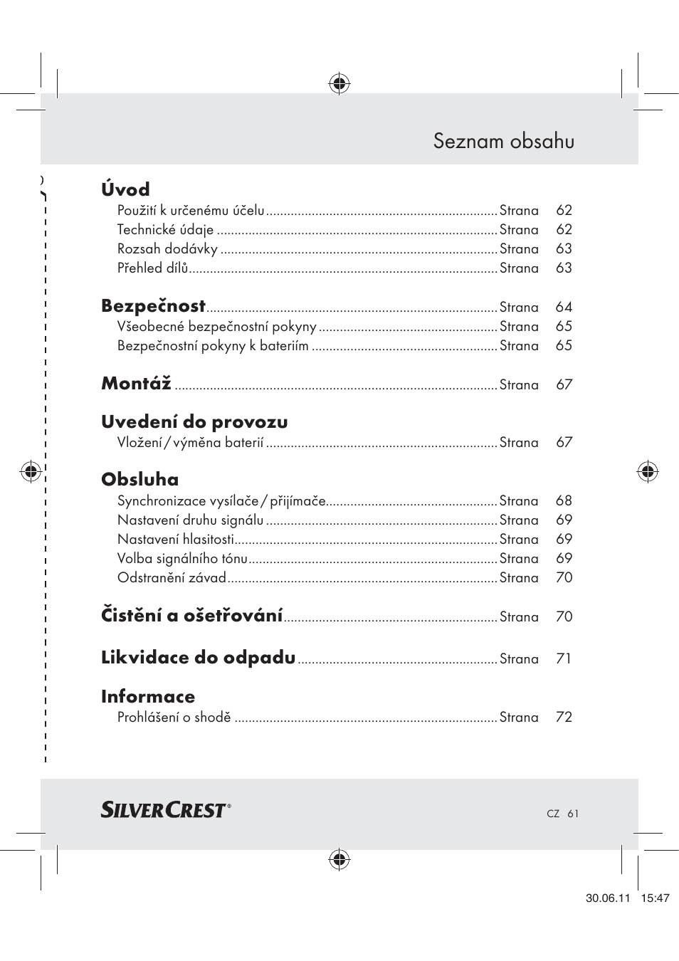 Silvercrest Z30914 User Manual | Page 62 / 101
