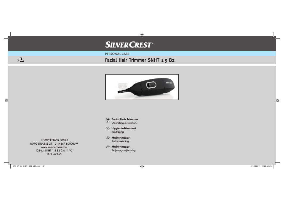 Silvercrest SNHT 1.5 B2 User Manual | 50 pages