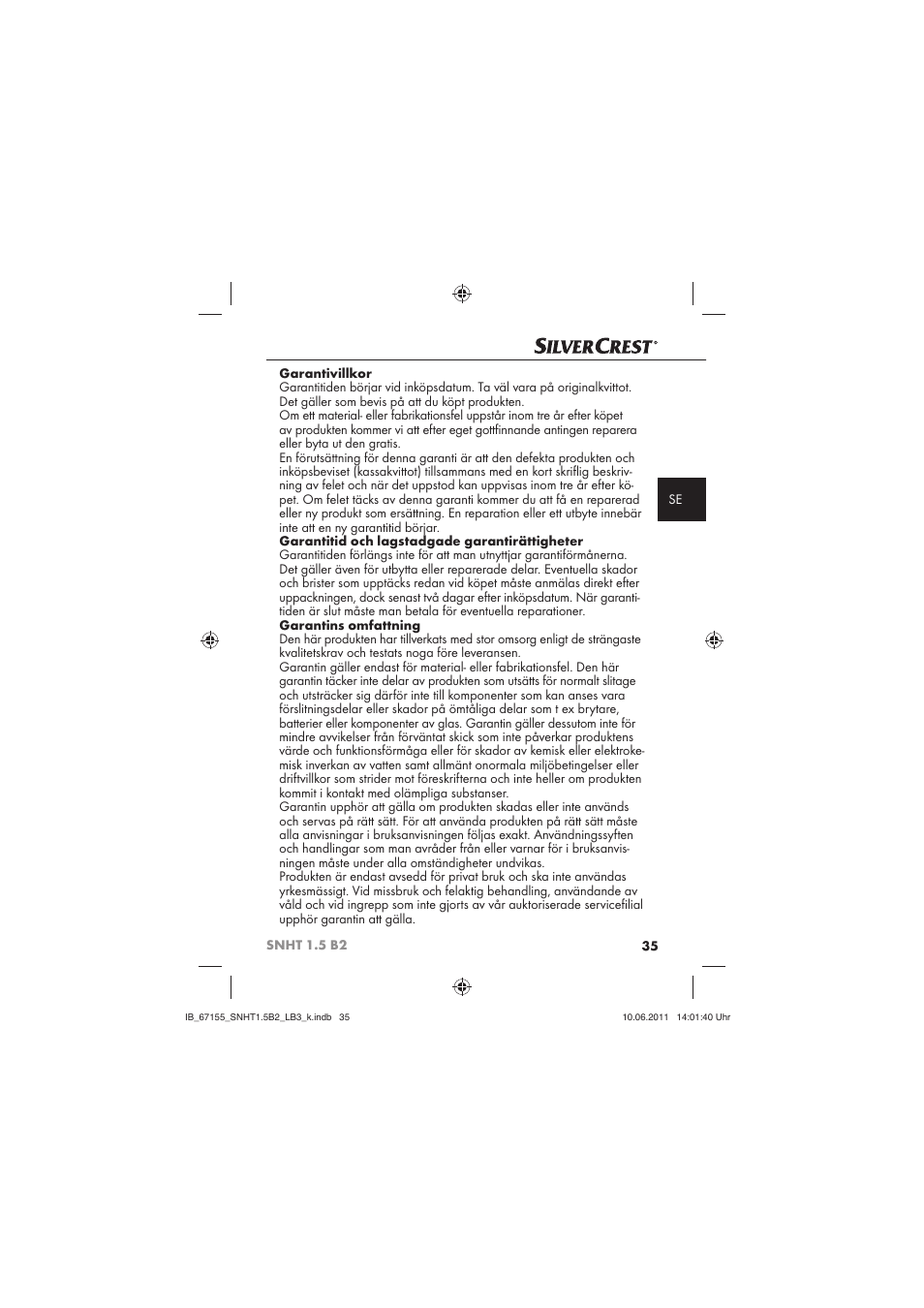 Silvercrest SNHT 1.5 B2 User Manual | Page 37 / 50