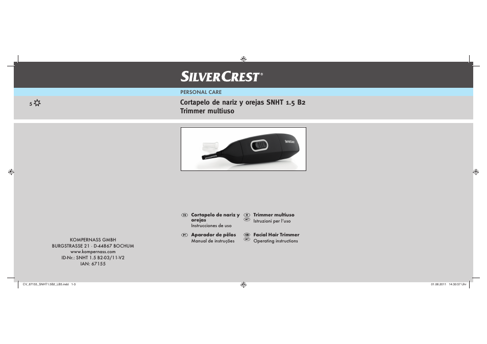 Silvercrest SNHT 1.5 B2 User Manual | 50 pages